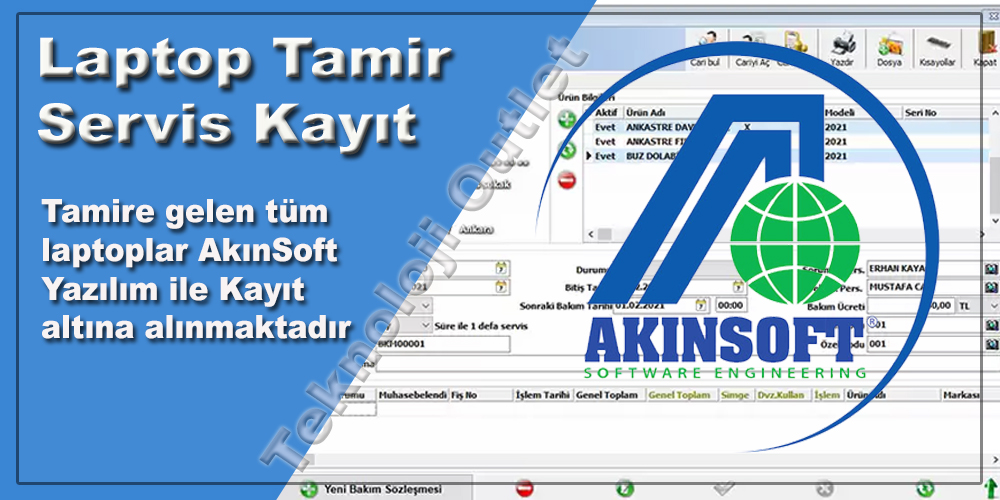 Akınsoft Laptop Servis Kayıt Programı